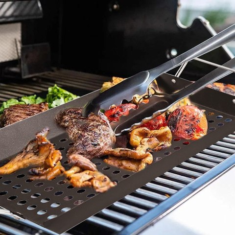 TACA DO GRILLOWANIA GRILLOWA ZE STALI NIERDZEWNEJ 38.5X20CM RUSZT MAESTRO MR-1006