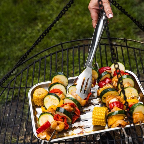 TACKA DO GRILLOWANIA, WIELOKROTNEGO UŻYTKU, 34X24X2CM, STAL NIERDZEWNA, KINGHOFF KH-1916