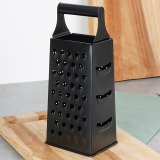 TARKA KUCHENNA DO WARZYW SERA ZIEMNIAKÓW OWOCÓW STALOWA CZARNA 4-STRONNA 25CM EXCELLENT HOUSEWARE 259714