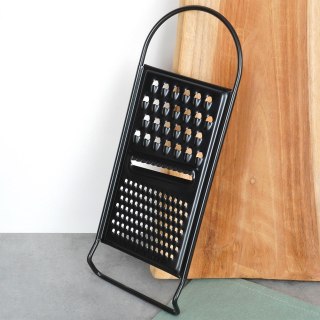 TARKA KUCHENNA DO WARZYW SERA ZIEMNIAKÓW OWOCÓW STALOWA CZARNA PŁASKA 3 OSTRZA 28.5CM EXCELLENT HOUSEWARE 259715