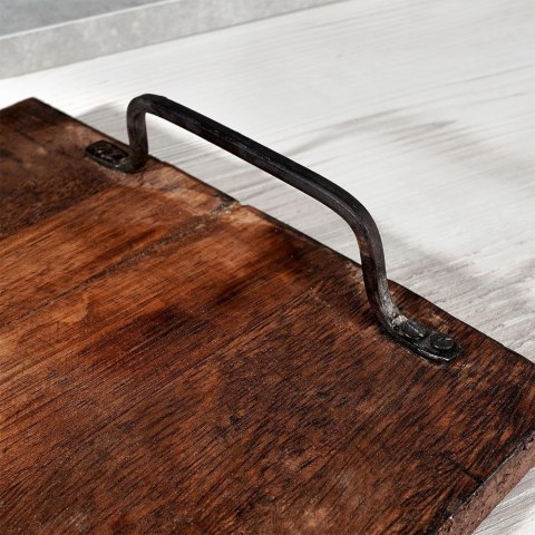 Taca do serwowania przekąsek drewniana z uchwytami 40.5x21.5cm VILDE 259023