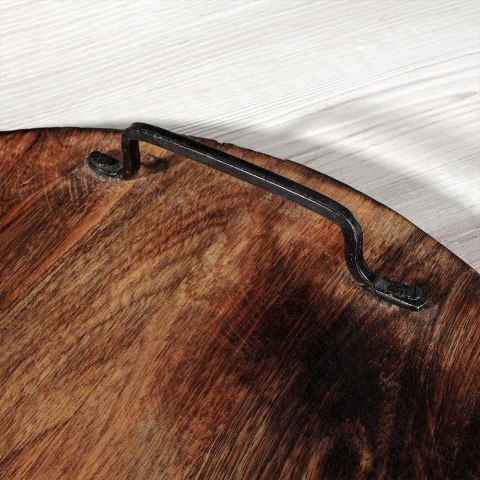 Taca do serwowania przekąsek drewniana z uchwytami duża 39cm VILDE 259026