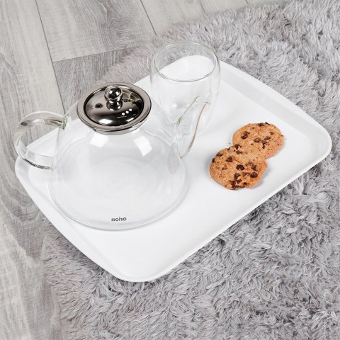 Taca do serwowania przekąsek potraw plastikowa biała 35.5x27cm ORION 153812