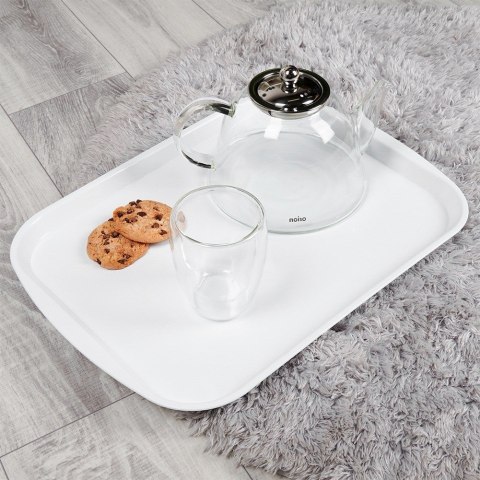 Taca do serwowania przekąsek potraw plastikowa biała 43.5x31.5cm ORION 153814