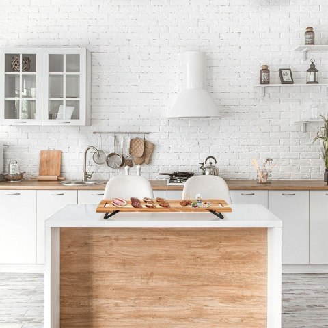 Taca drewniana do serwowania przekąsek na nóżkach stolik 67.5x19.5x7.5cm EXCELLENT HOUSEWARE 139204