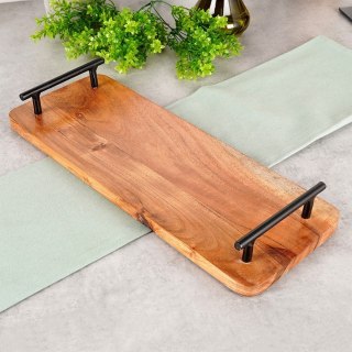 Taca drewniana do serwowania przekąsek z uchwytami 40x15.5cm VILDE 139742