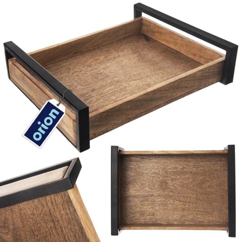 Taca drewniana do serwowania przekąsek z uchwytami MANGO 35.5x27cm ORION 153860