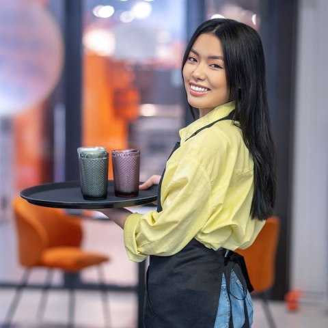 Taca kelnerska antypoślizgowa tacka do serwowania czarna 35cm VILDE 139623