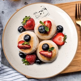 Talerz deserowy ceramiczny beżowy 20cm ORION 129108