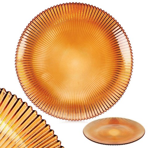 Talerz deserowy szklany bursztynowy 21cm VILDE 139729