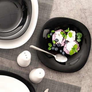 Talerz deserowy szklany czarny LUNA 20.5x20.5x1.8cm ORION 129549