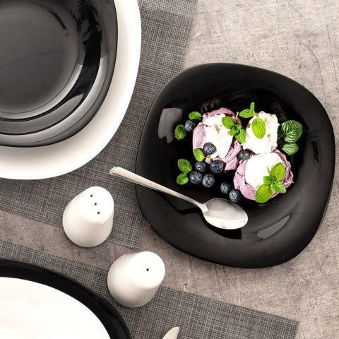 Talerz deserowy szklany czarny LUNA 20.5x20.5x1.8cm ORION 129549