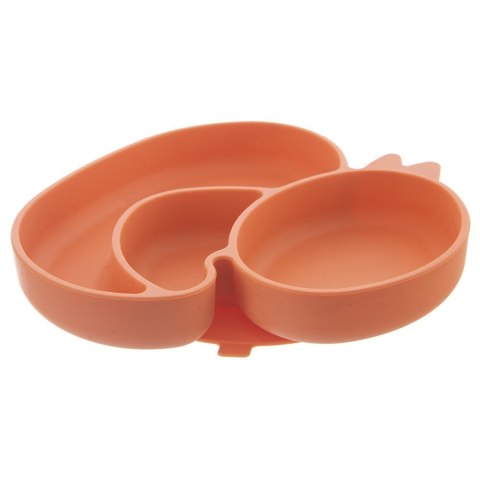 Talerz dla dziecka dzieci silikonowy dzielony pomarańczowa kaczka 19.5x19cm ORION 129569