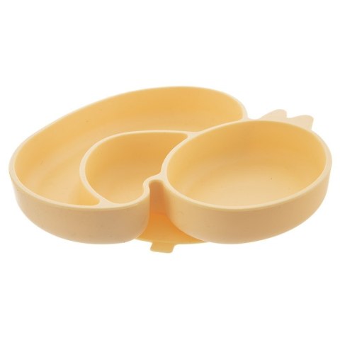 Talerz dla dziecka dzieci silikonowy dzielony żółta kaczka 19.5x19cm ORION 129570