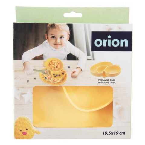Talerz dla dziecka dzieci silikonowy dzielony żółta kaczka 19.5x19cm ORION 129570