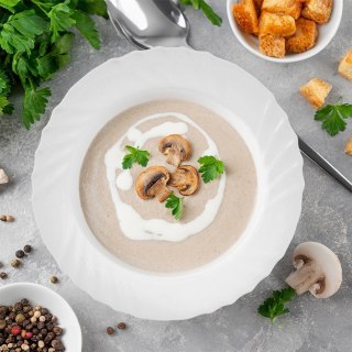 Talerz obiadowy głęboki szklany biały LUNA 22.5cm 350ml ORION 129579