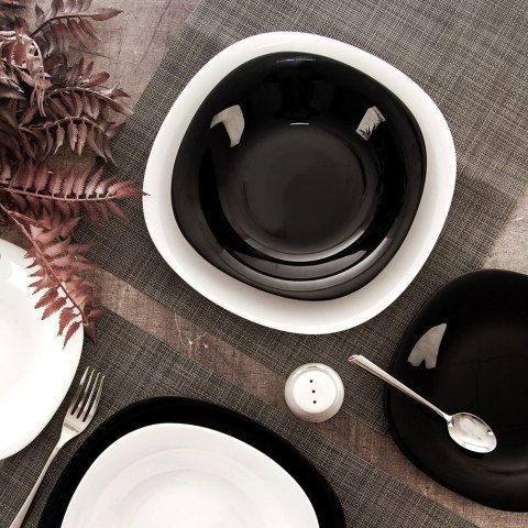 Talerz obiadowy głęboki szklany czarny LUNA 21.5cm 650ml ORION 129548