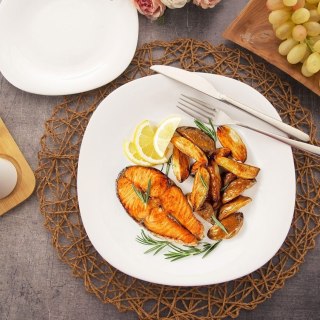 Talerz obiadowy płytki szklany LUNA 26.5cm ORION 129550