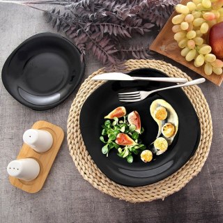 Talerz obiadowy płytki szklany czarny LUNA 26.5cm ORION 129547