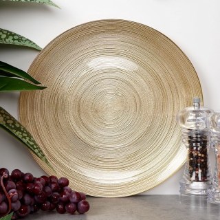 Talerz obiadowy płytki szklany złoty 28cm VILDE 139266