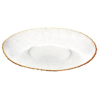 Talerz obiadowy płytki szklany złoty 28cm VILDE 139721