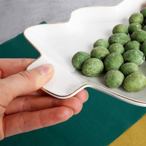 Talerz porcelanowy do serwowania przekąsek choinka 20x16.5cm VILDE 139095