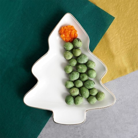 Talerz porcelanowy do serwowania przekąsek choinka 20x16.5cm VILDE 139095