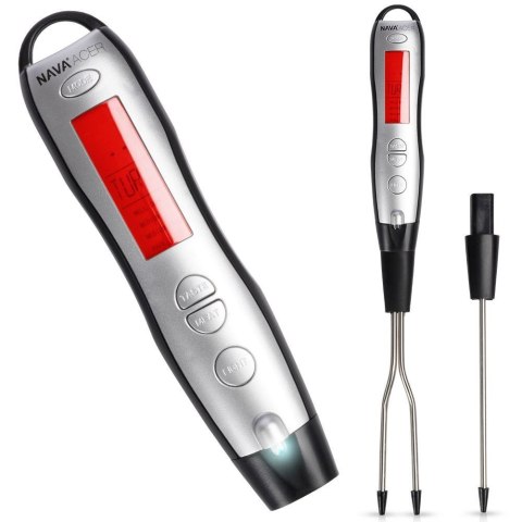 TERMOMETR KUCHENNY ELEKTRONICZNY Z WIDELCEM I SONDĄ DO MIĘSA TIMER ACER NAVA 10-274-041
