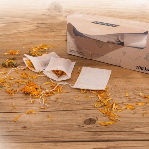TOREBKI TEKSTYLNE DO ZAPARZANIA HERBATY ZIÓŁ NA PRZYPRAWY 100 SZTUK ORION 142254