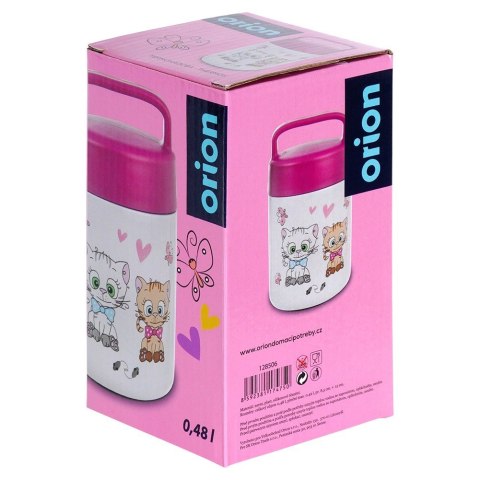 Termos obiadowy stalowy na obiad dla dzieci KOTEK 450 ml ORION 128506