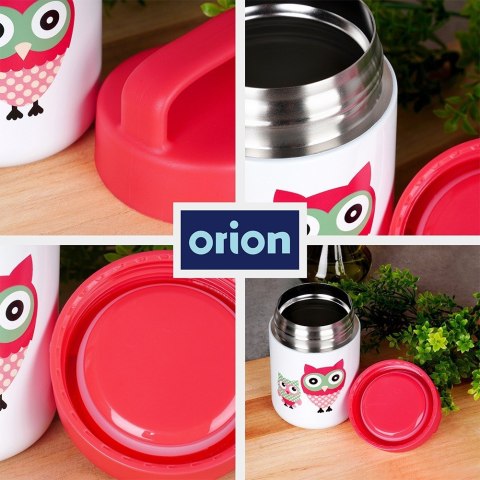 Termos obiadowy stalowy na obiad dla dzieci SOWA 450 ml ORION 125885