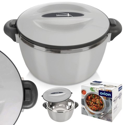 Termos obiadowy stalowy termomisa na zupę lody duży szary TERMO 2L ORION 128522