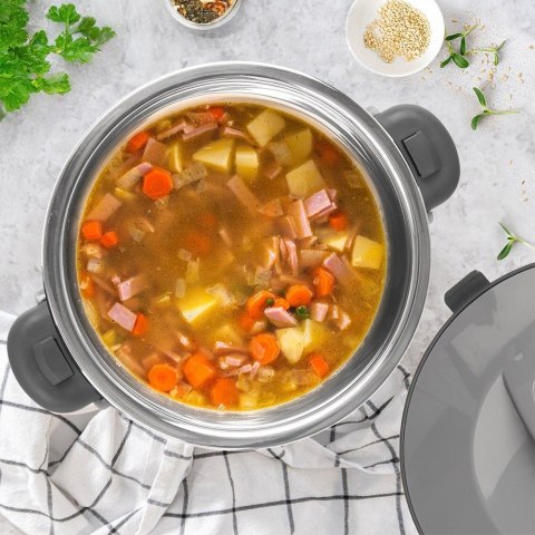 Termos obiadowy stalowy termomisa na zupę lody duży szary TERMO 3,5L ORION 128524