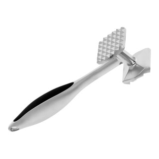 Tłuczek do mięsa kotletów młotek metalowy stalowy dwustronny srebrny BRUNBESTE BB-3507
