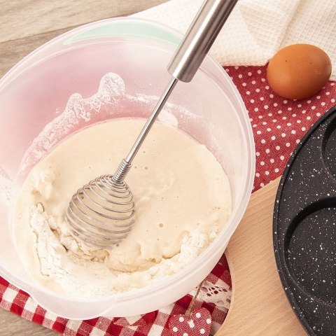 Trzepaczka do ubijania jajek śmietany ubijaczka stalowa spiralna 26cm ORION 141045