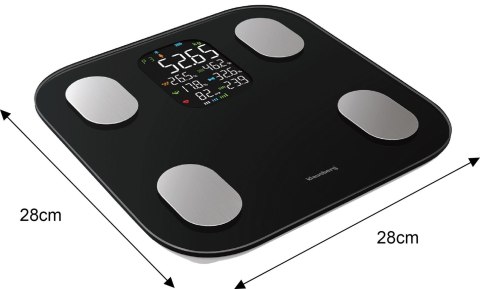 WAGA ŁAZIENKOWA Z POMIAREM TKANKI TŁUSZCZOWEJ I SKŁADU CIAŁA, SMART, BT, KLAUSBERG KB-7854 CZARNA