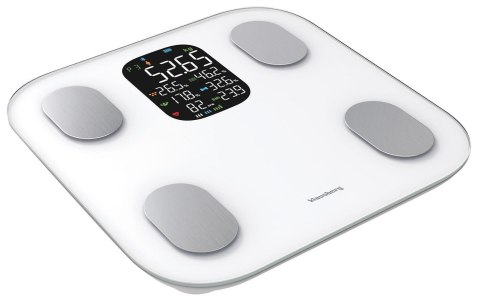 WAGA ŁAZIENKOWA Z POMIAREM TKANKI TŁUSZCZOWEJ I SKŁADU CIAŁA, SMART, BT, KLAUSBERG KB-7855 BIAŁA