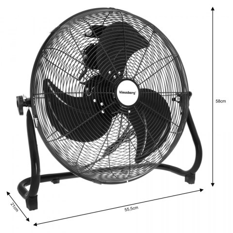 WENTYLATOR CYLKULATOR PODŁOGOWY 45CM 100W KLAUSBERG KB-7517
