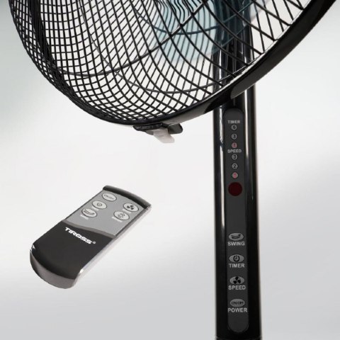 WENTYLATOR PODŁOGOWY Z PILOTEM 44CM 50W TIROSS TS-9183