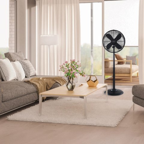 WENTYLATOR STOJĄCY PODŁOGOWY 40CM 50W METALOWY KLAUSBERG KB-7860 CZARNY