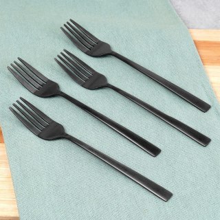 WIDELCZYKI DESEROWE DO CIASTA PRZEKĄSEK STALOWE CZARNE 4-ELE SATYNA EXCELLENT HOUSEWARE 139771