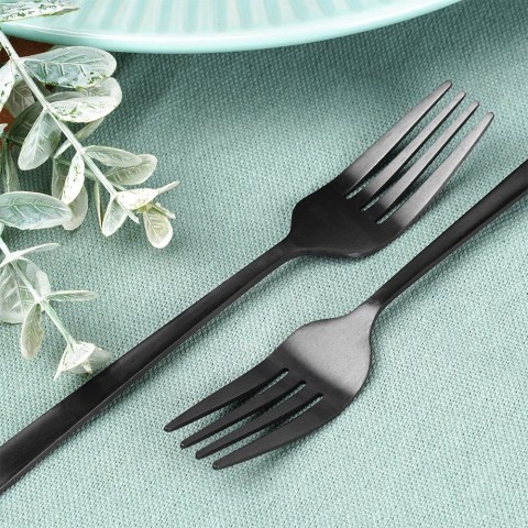 WIDELCZYKI DESEROWE DO CIASTA PRZEKĄSEK STALOWE CZARNE 4-ELE SATYNA EXCELLENT HOUSEWARE 139771