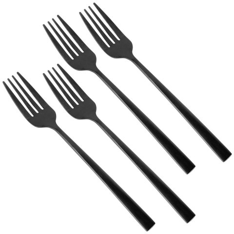 WIDELCZYKI DESEROWE DO CIASTA PRZEKĄSEK STALOWE CZARNE 4-ELE SATYNA EXCELLENT HOUSEWARE 139771