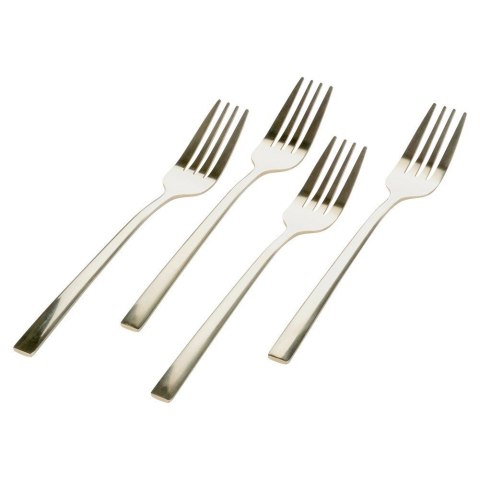 WIDELCZYKI DESEROWE DO CIASTA PRZEKĄSEK STALOWE ZŁOTE 4-ELE SATYNOWE EXCELLENT HOUSEWARE 139745