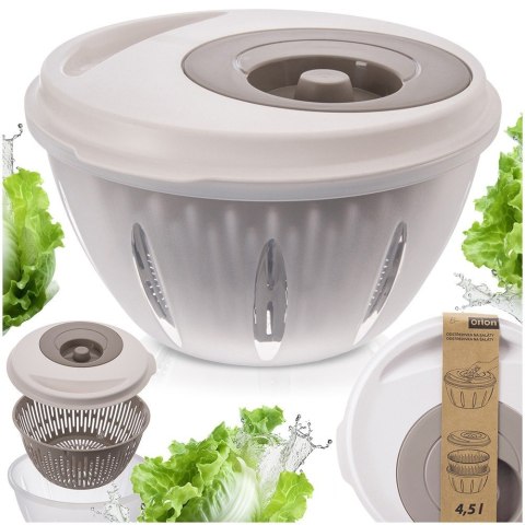 WIRÓWKA SUSZARKA DO SAŁATY WARZYW OWOCÓW RĘCZNA BEŻOWA OSUSZACZ ELA ORION 112839