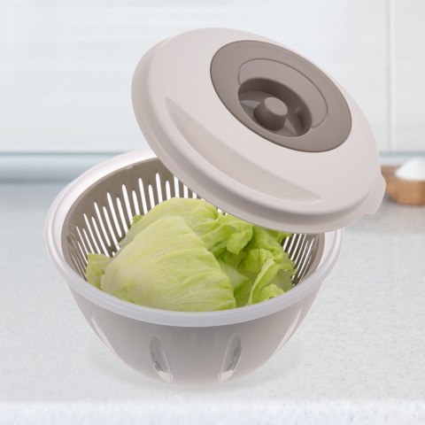 WIRÓWKA SUSZARKA DO SAŁATY WARZYW OWOCÓW RĘCZNA BEŻOWA OSUSZACZ ELA ORION 112839