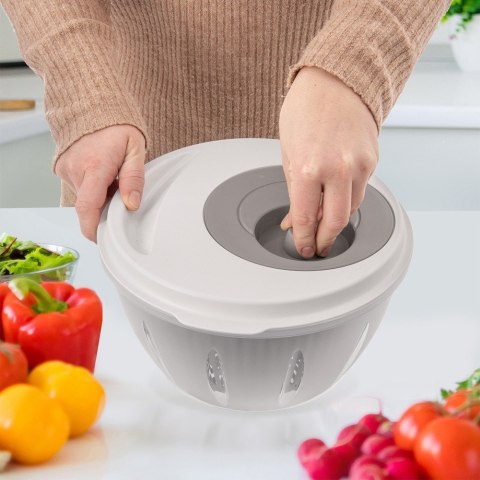 WIRÓWKA SUSZARKA DO SAŁATY WARZYW OWOCÓW RĘCZNA BEŻOWA OSUSZACZ ELA ORION 112839