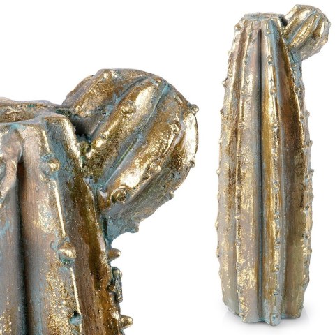 Wazon na kwiaty wysoki cementowy złoty kaktus 47.5cm VILDE 569930