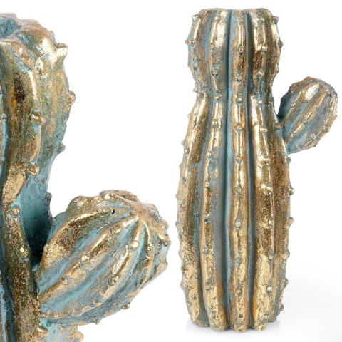 Wazon na kwiaty wysoki ceramiczny złoty kaktus 41.5cm VILDE 569931