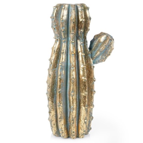 Wazon na kwiaty wysoki ceramiczny złoty kaktus 41.5cm VILDE 569931